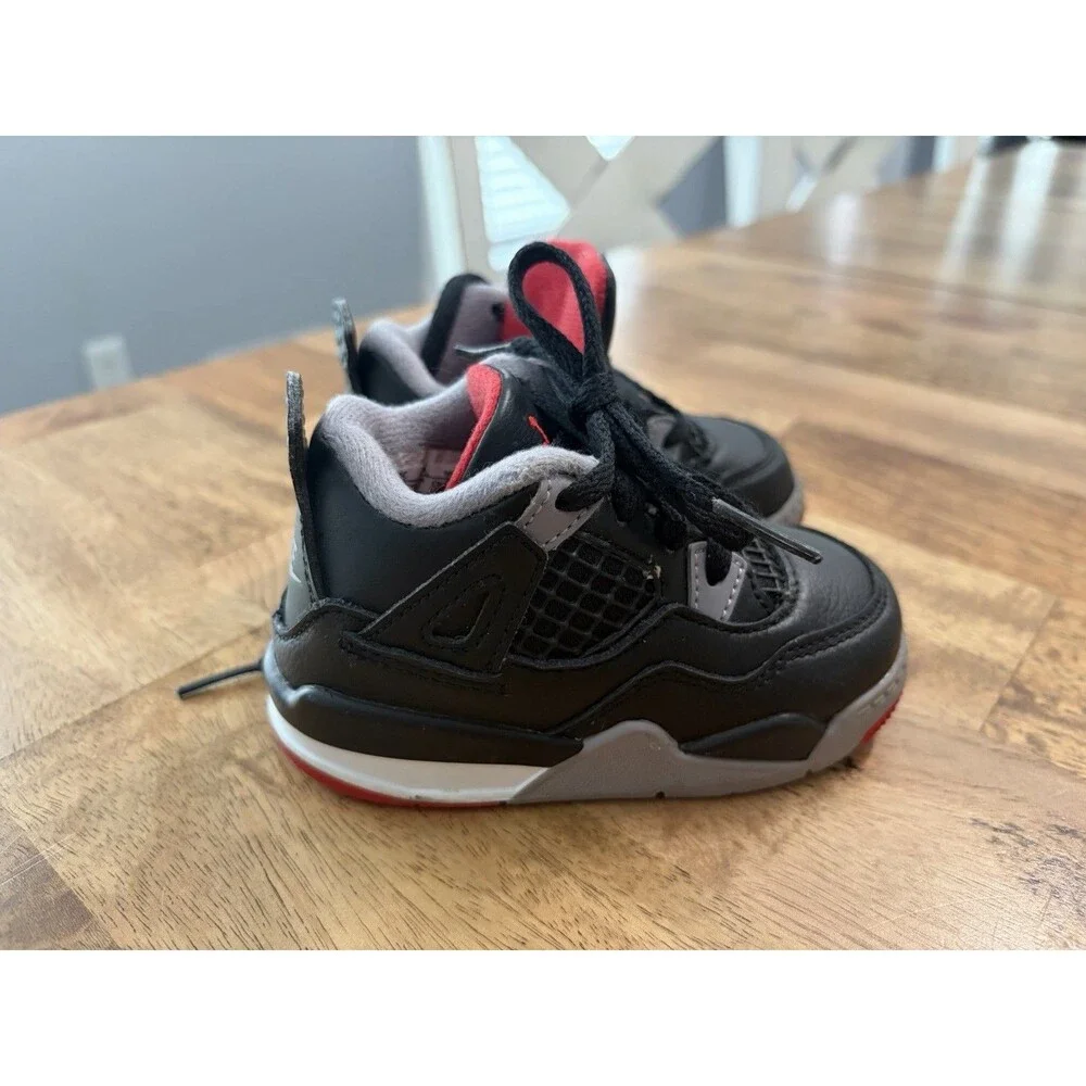 Nike Air Jordan 4 TD Bred Reimagined - Kids Size 5C Excellent Preowned
